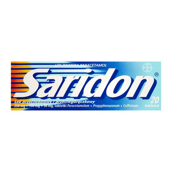 Saridon, 250 mg+150 mg+50 mg, tabletki, 20 szt.
