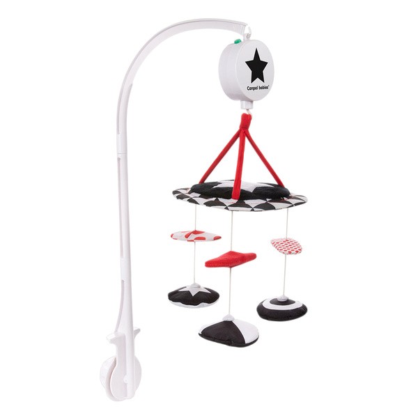 Canpol Babies Sensory Toys, kontrastowa karuzela pluszowa z pozytywką, 1 szt.