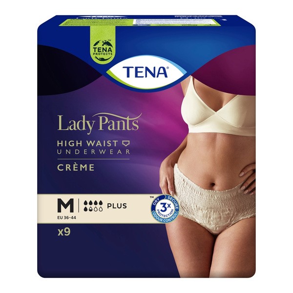 Majtki chłonne TENA Lady Pants Plus Creme OTC Edition, rozmiar M, 9 szt.