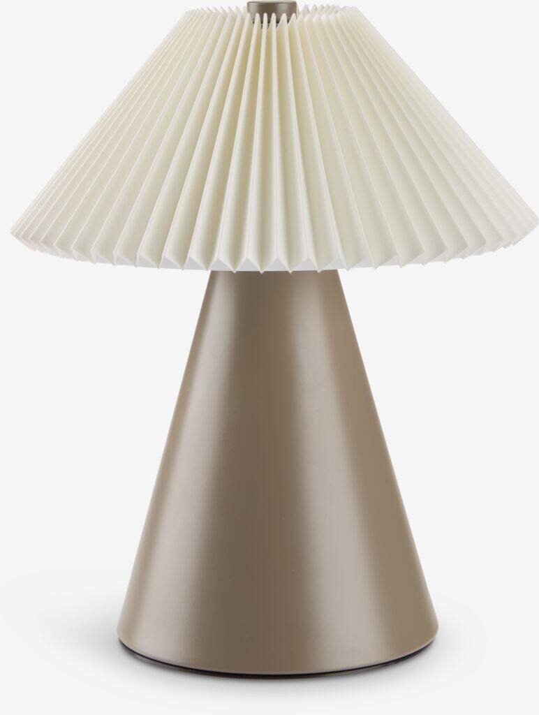 ESMUND ESMUND batteridrevet lampe Ø17xH20cm brun og hvid med timer