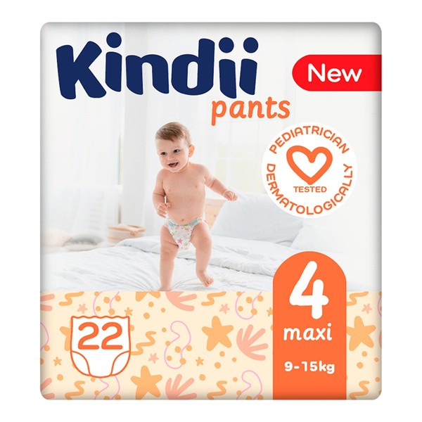 Kindii Pants, pieluchomajtki, 4 (9-15 kg), maxi, 22 szt.