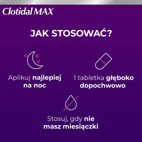 Clotidal MAX, 500 mg, tabletki dopochwowe, 1 szt.