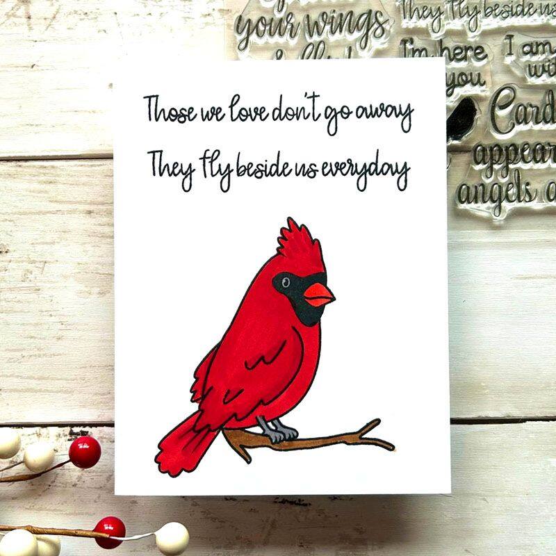 Winter Bird Sayings Clear Stamp Set of 8