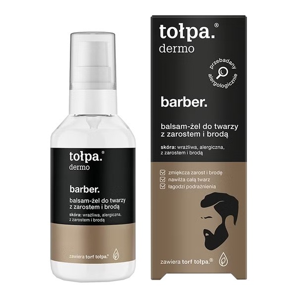 Tołpa Dermo Men Barber, balsam-żel do twarzy z zarostem i brodą, 75 ml