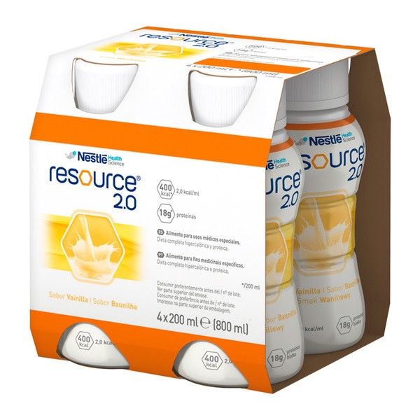 Zestaw 4 x Resource 2.0, płyn o smaku waniliowym, 4 x 200 ml