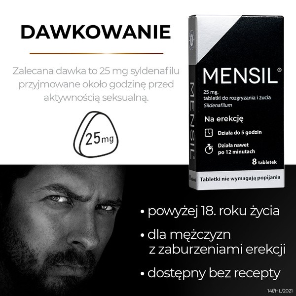 Mensil, 25  mg, tabletki do rozgryzania, żucia, 8 szt.