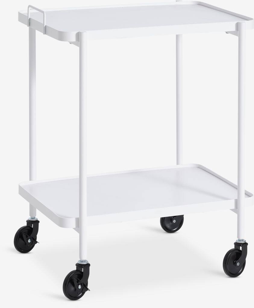 GANGSTED GANGSTED bord på hjul, 2 hylder, hvid