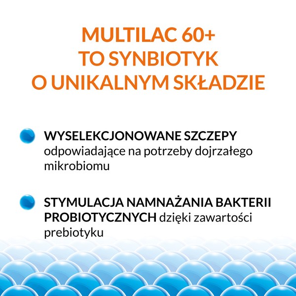 Multilac 60+, kapsułki, synbiotyk (probiotyk + prebiotyk), 20 szt.