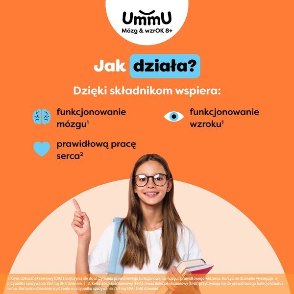 UmmU Mózg & wzrOK 8+, kapsułki miękkie, 120 szt.