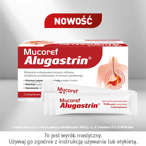 Mucoref Alugastrin, proszek, 14 saszetek