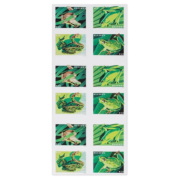 (2019) USPS Frogs Forever First Class Postage Stamps