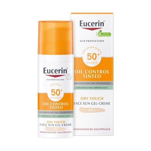 Eucerin Oil Control SPF 50+, żel-krem ochronny barwiący, 50 ml