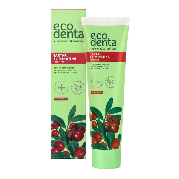 Ecodenta, pasta do zębów przeciwko kamieniowi nazębnemu z ekstraktem z żurawiny i olejkiem miętowym, 100 ml
