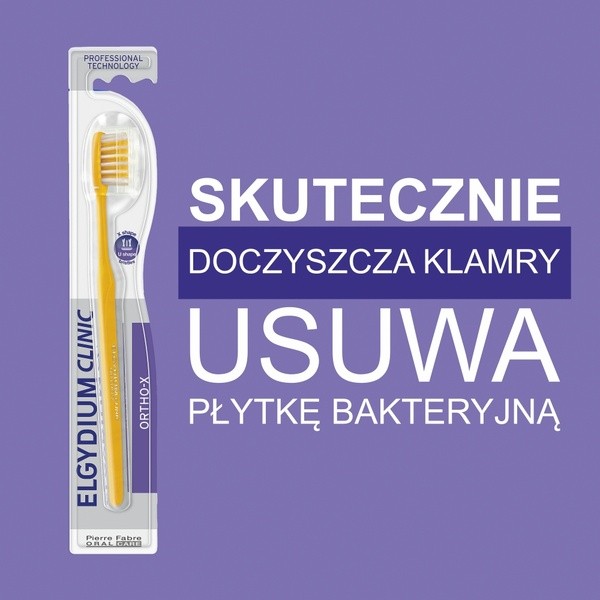 Elgydium Clinic X Orthodontics, szczoteczka dla dorosłych, średnia, 1 szt.