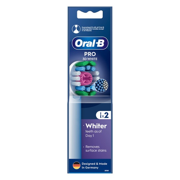 Oral-B, 3D White, końcówki wymienne, 2 szt.