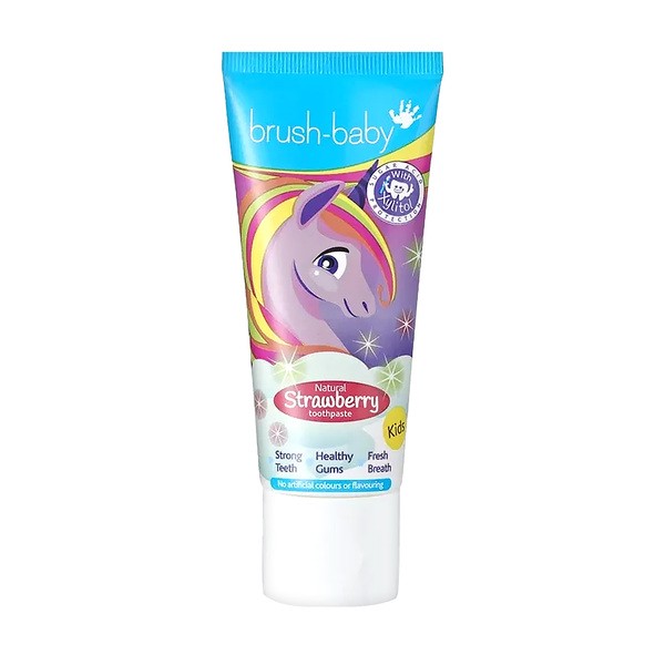 Brushbaby, pasta do zębów 3+, truskawkowa, unicorn, 50 ml