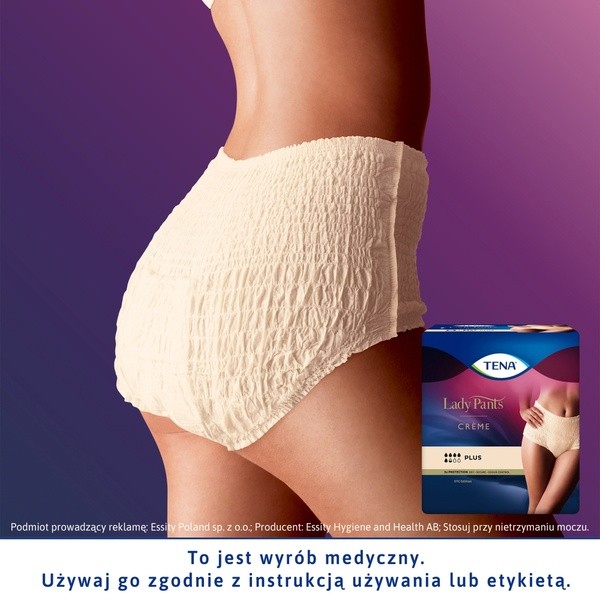 Majtki chłonne TENA Lady Pants Plus Creme OTC Edition, rozmiar M, 9 szt.