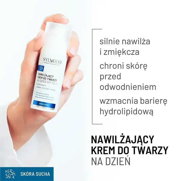 Sylveco Dermo Sucha skóra, krem nawilżający do twarzy na dzień SPF 50, 50 ml
