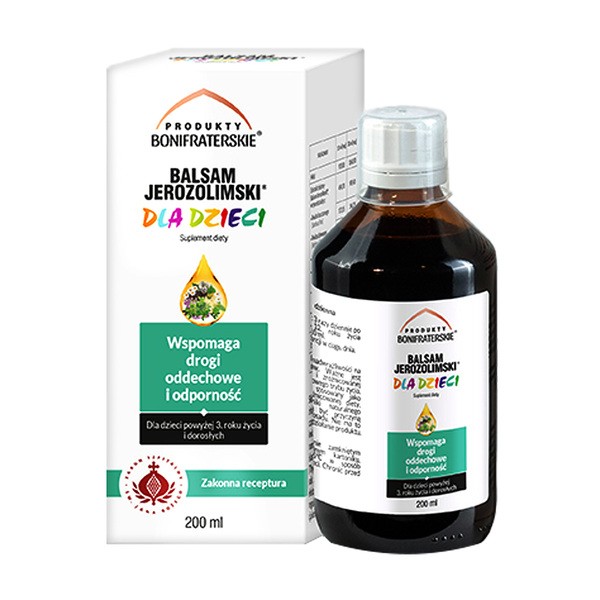 Produkty Bonifraterskie, Balsam Jerozolimski dla dzieci, syrop, 200 ml