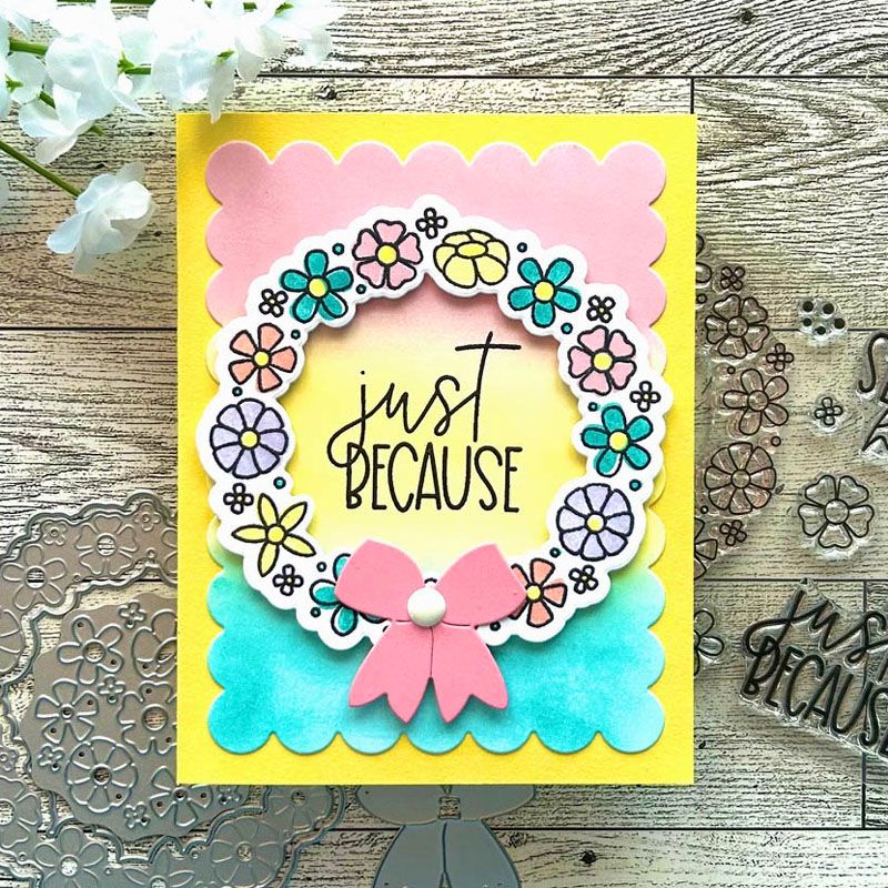 Flower Wreath Clear Stamp Set