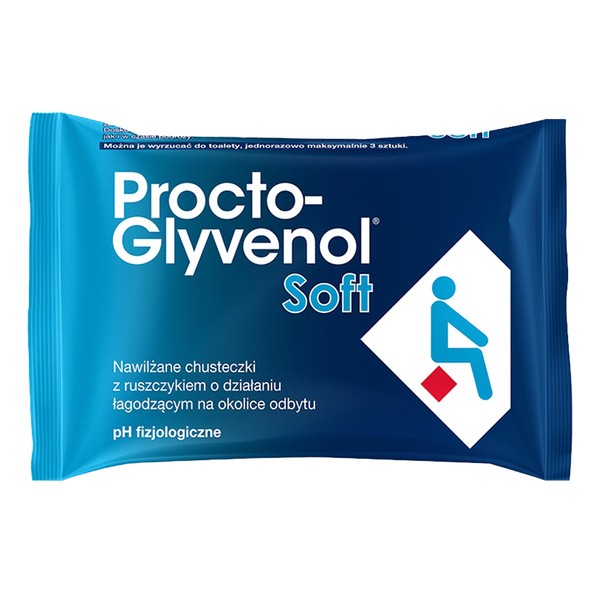 Procto-Glyvenol Soft, nawilżane chusteczki dla osób z hemoroidami, 30 szt.