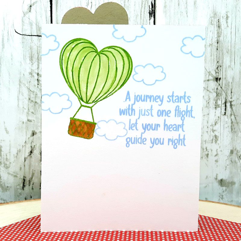 Heart Hot Air Balloon Phrases Clear Stamp Set 8 Stamps