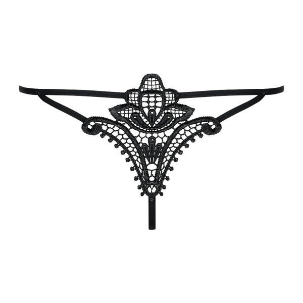 Obsessive Luiza, stringi czarne, rozmiar L/XL, 1 szt.