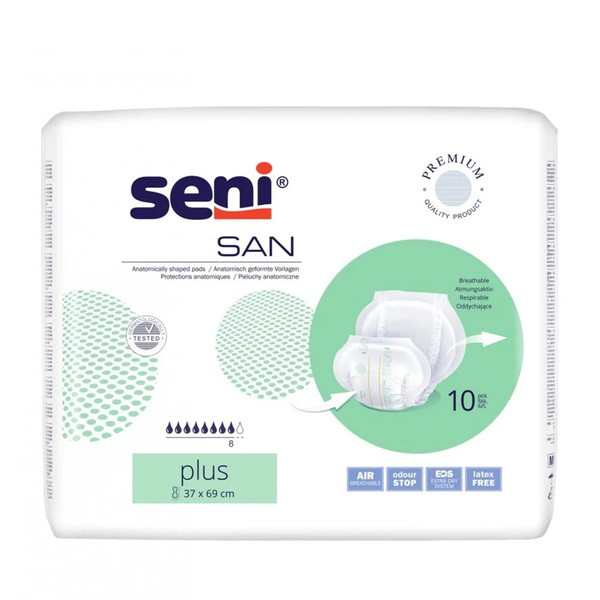 San Seni Plus, pieluchy anatomiczne, 10 szt.