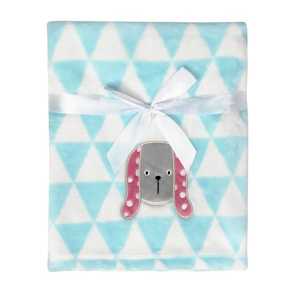 Babymatex, kocyk RICCO z haftem 75x100 cm, piesek-trójkąty, 1 szt.