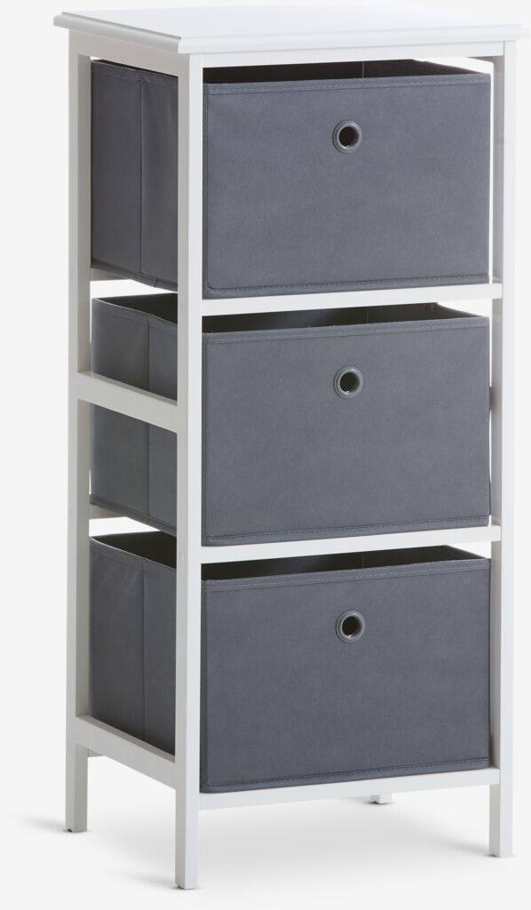 ODBY ODBY kommode, 3 skuffer, hvid og grå