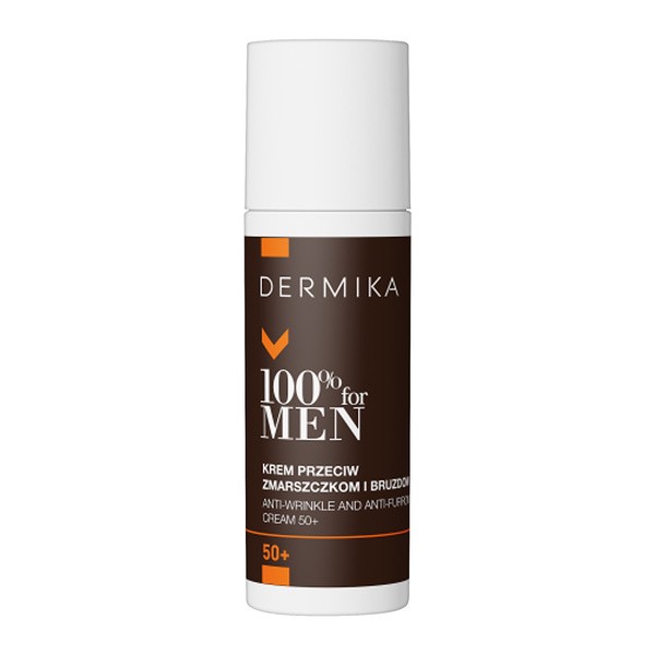Dermika 100% For Men 50+, krem przeciw zmarszczkom i bruzdom, na dzień/noc, 50 ml