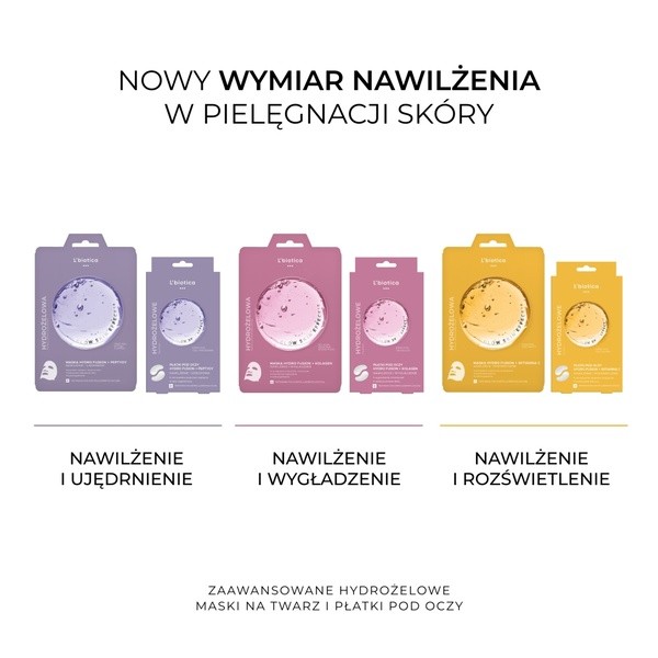 L`Biotica PGA Hydro Fusion + Wit.C, hydrożelowe płatki pod oczy, 2 szt.