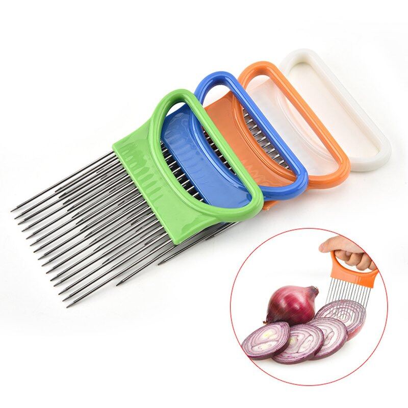 Fourchette coupe-oignons en acier inoxydable, trancheuse à fruits et légumes, coupe-tomates, ustensiles de cuisine, gadgets et accessoires, cosina articulos