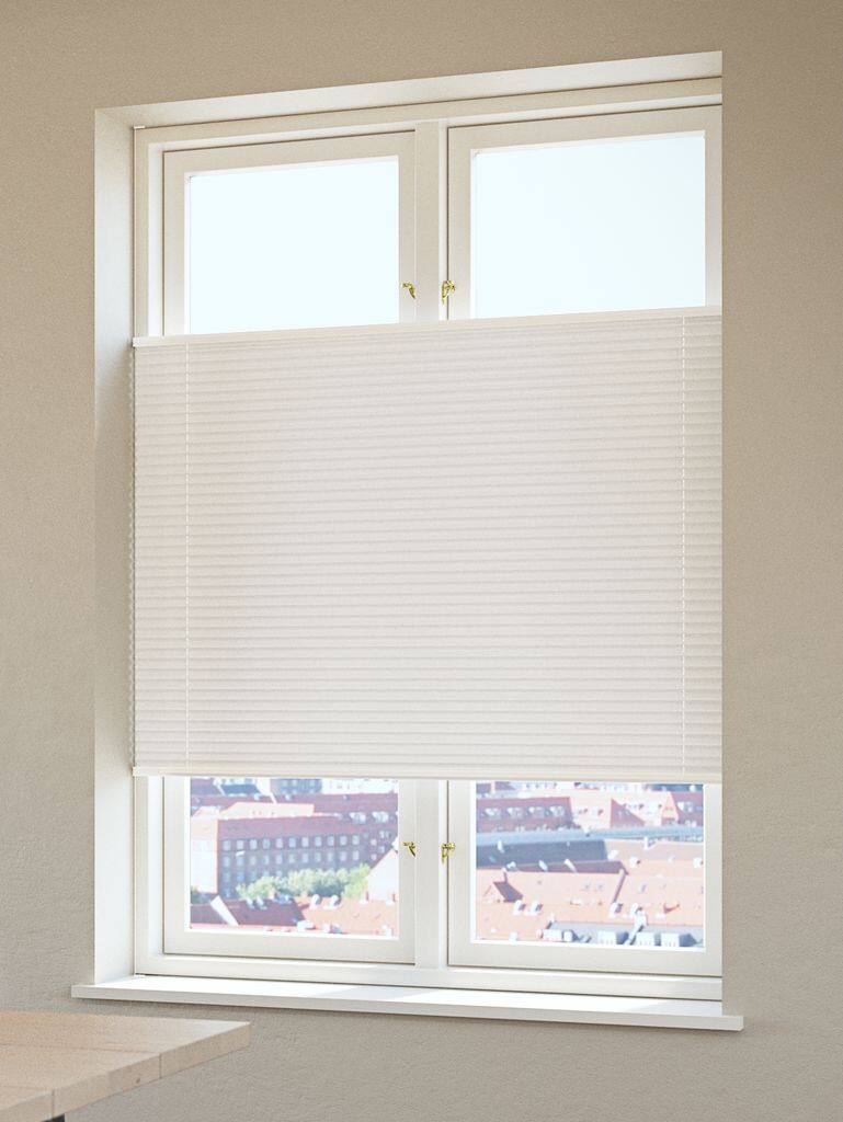 HVEN Lystæt plisségardin HVEN 60x130cm top/bund hvid