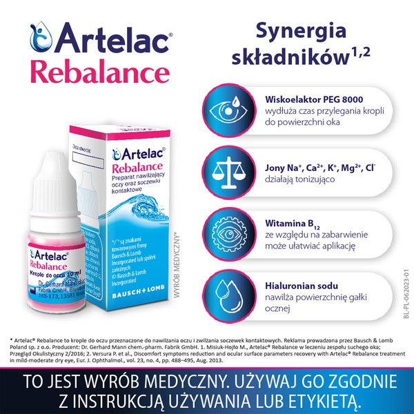 Artelac Rebalance, krople do oczu, 10 ml