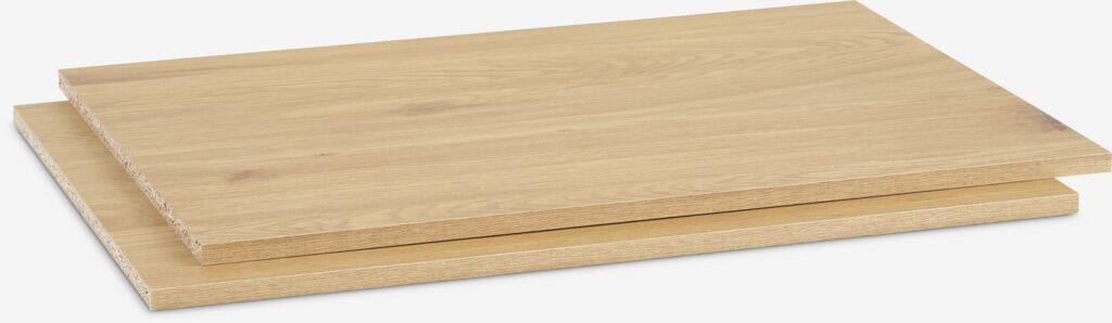 RABERG hylder til RABERG 150 garderobeskab, 2 stk./pakke, varm egetræsfarve