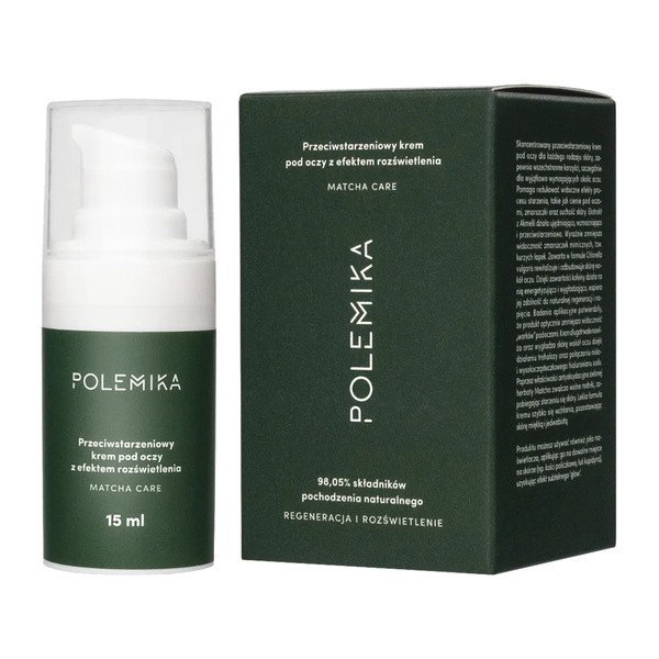 Polemika Matcha Care, Przeciwstarzeniowy krem pod oczy z efektem rozświetlenia,15 ml