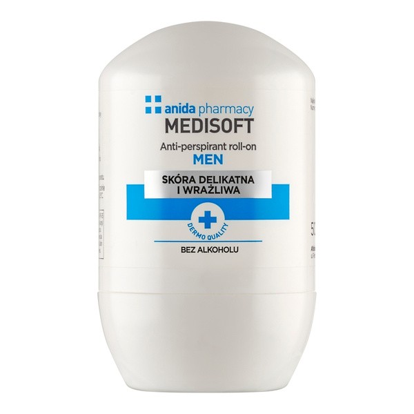 Anida Medi Soft Men, antyperspirant roll-on, do skóry delikatnej i wrażliwej, 50 ml