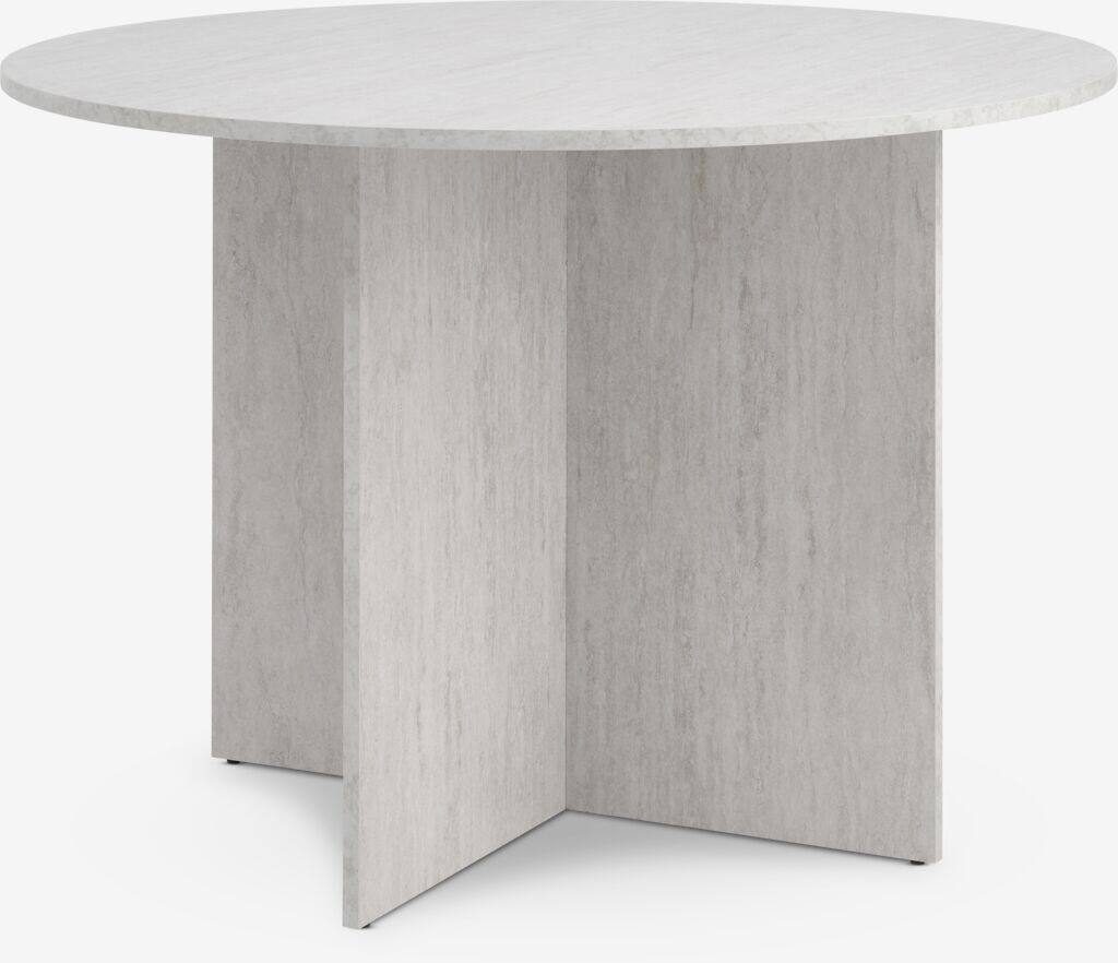 KRONDAL Ø110 spisebord i travertinfarve