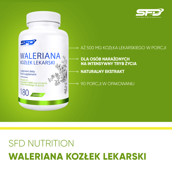 SFD Waleriana Kozłek lekarski, tabletki, 180 szt.