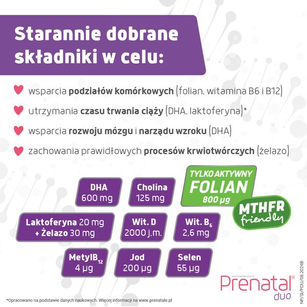 Prenatal Duo, II i III trymestr ciąży, kapsułki, 30 szt. Classic + 60 szt. DHA