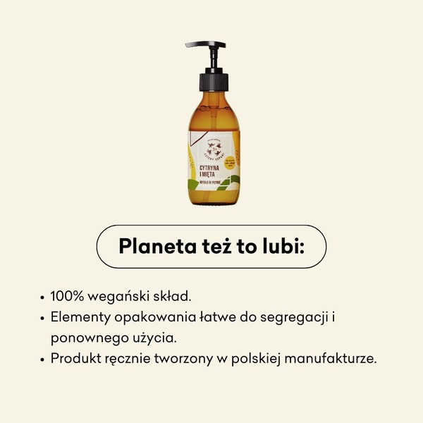 Mydlarnia 4 Szpaki,  Cytryna i Mięta, naturalne mydło w płynie, 500 ml