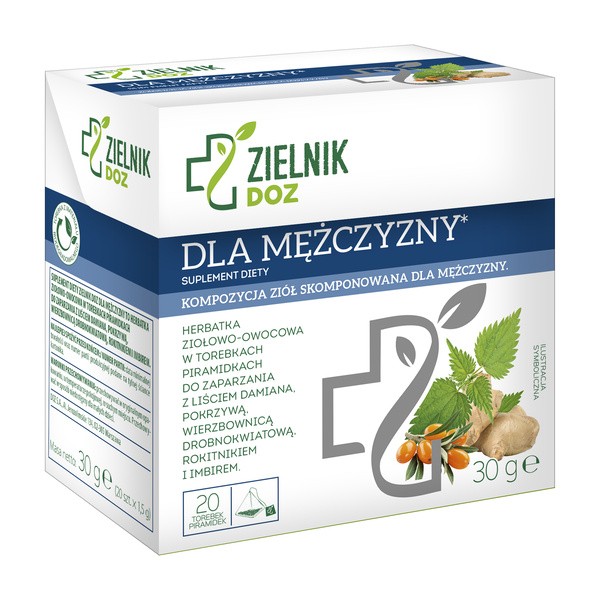 DOZ Zielnik Dla mężczyzn, herbatka ziołowo-owocowa, saszetki, 1,5 g x 20 szt.