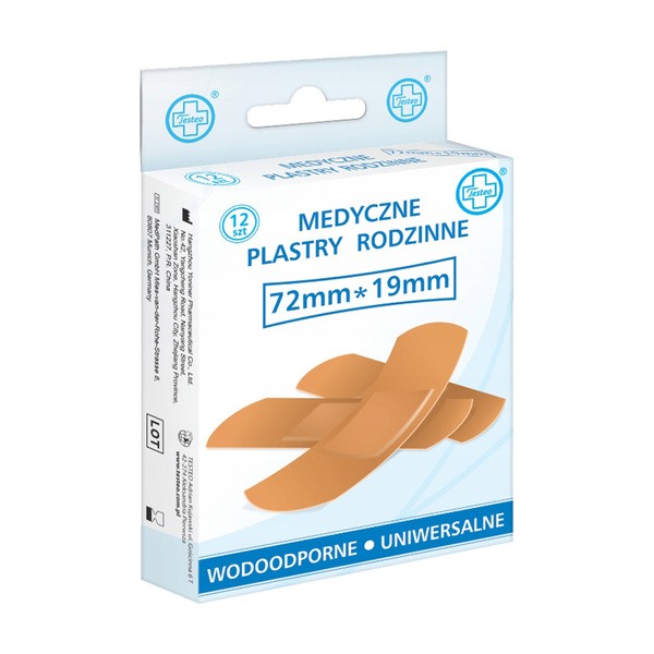 Testeo, plastry medyczne, wodoodporne, 12 szt.