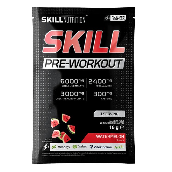Skill Nutrition Pre-Workout, proszek, smak watermelon, 16 g