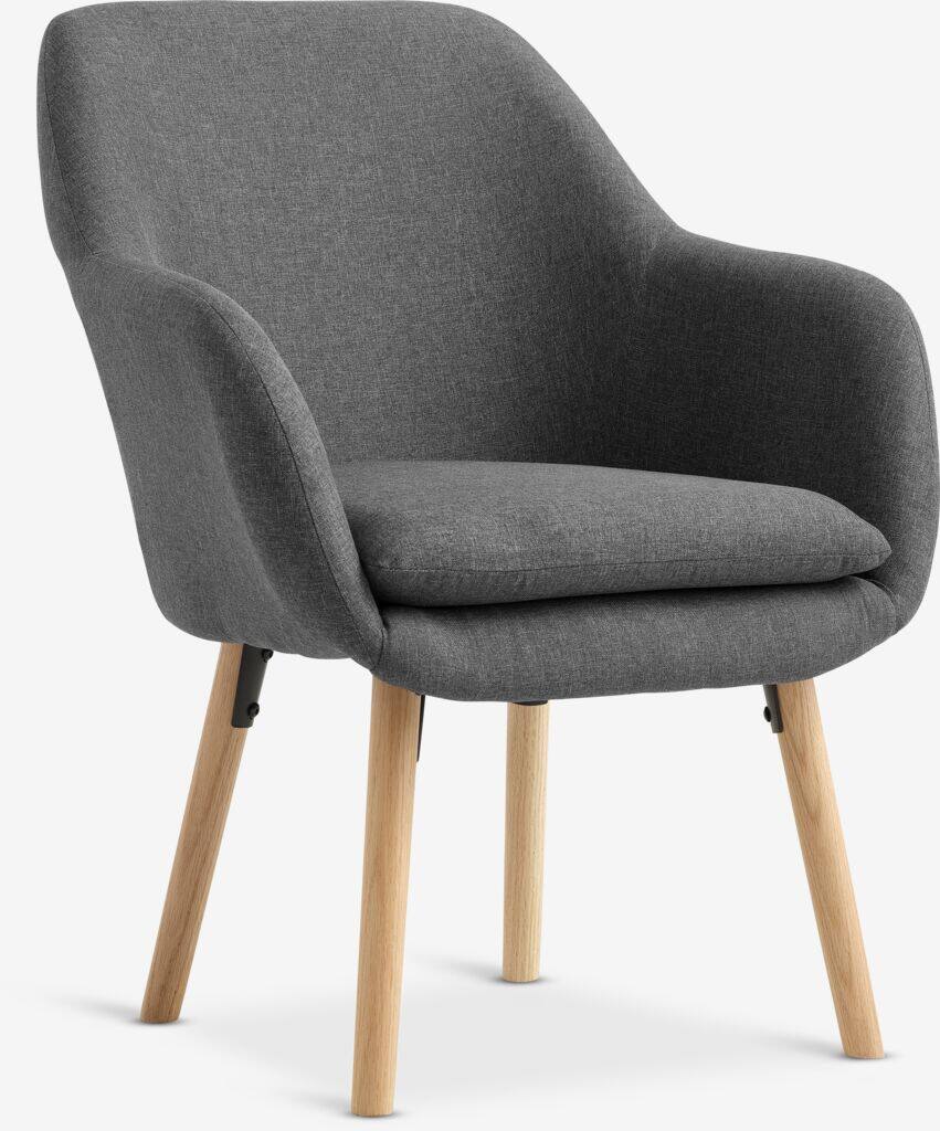 UDSBJERG lænestol UDSBJERG stof grå/eg