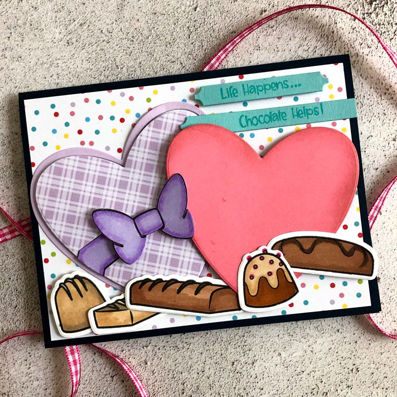 heartchocolates2stamp Clear Stamp  DOUBLE SET