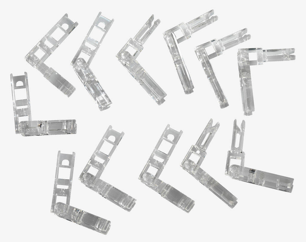 Vinklede beslag til lamelgardiner 12 stk./pakke.