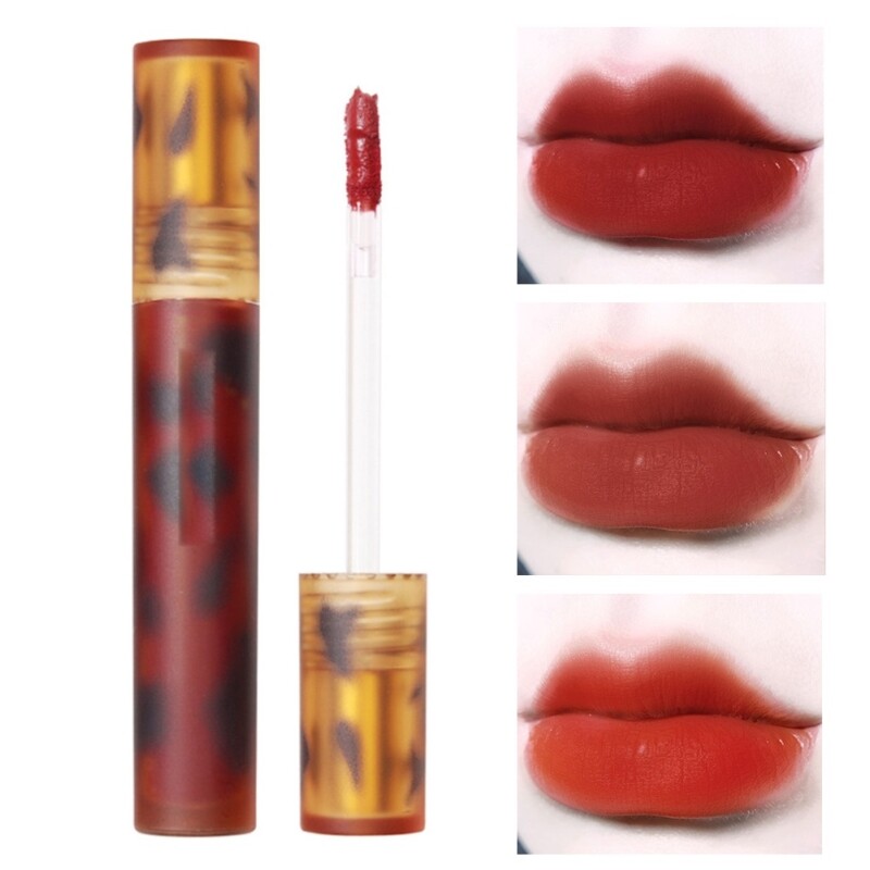 Batom Líquido Velvet Fog Âmbar em 6 Cores, Vermelho Sexy, Longa Duração, à Prova d'Água, Maquiagem Feminina, Cosméticos TSLM1