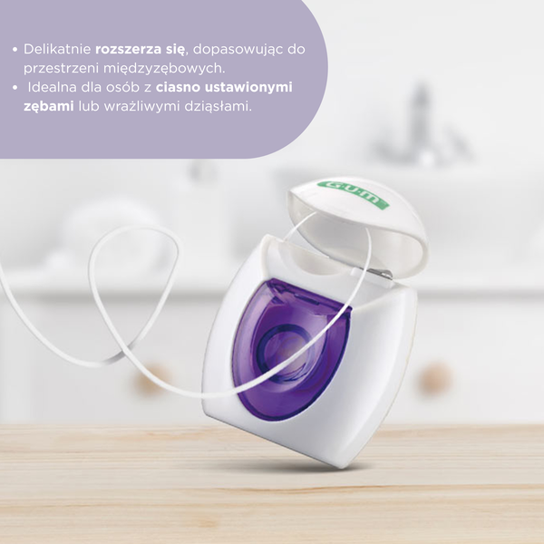 Gum Expanding Floss, nici dentystyczne woskowane, 30 m, 1 szt.